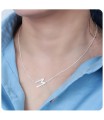 Letter M Silver Necklace SPE-5527